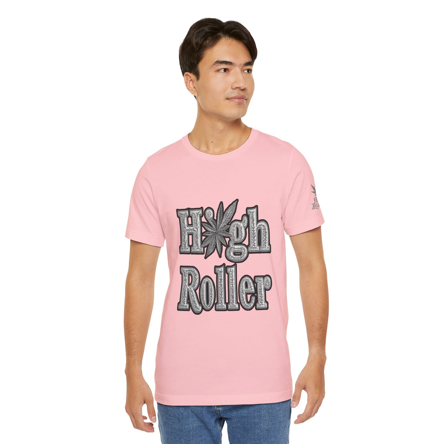 High Roller Classic Tee - Premium Airlume Cotton Cannabis Culture Ornate Typography Art