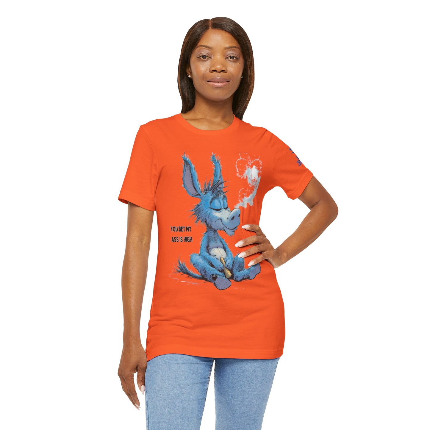 Blue Donkey Tee - Premium Airlume Cotton Cannabis Culture Humor Cartoon Art