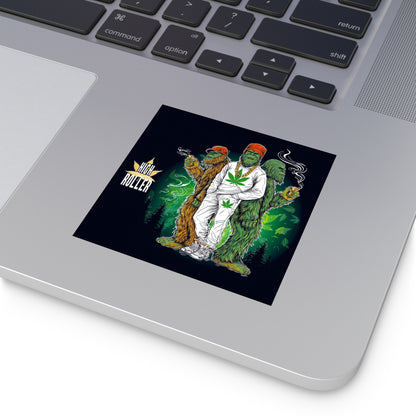 Bigfoot Cannabis Crew Halloween Sticker - Premium Sasquatch Squad HIGH ROLLER Forest Legend 420 Vinyl Decal