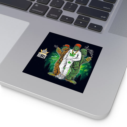 Bigfoot Cannabis Crew Halloween Sticker - Premium Sasquatch Squad HIGH ROLLER Forest Legend 420 Vinyl Decal