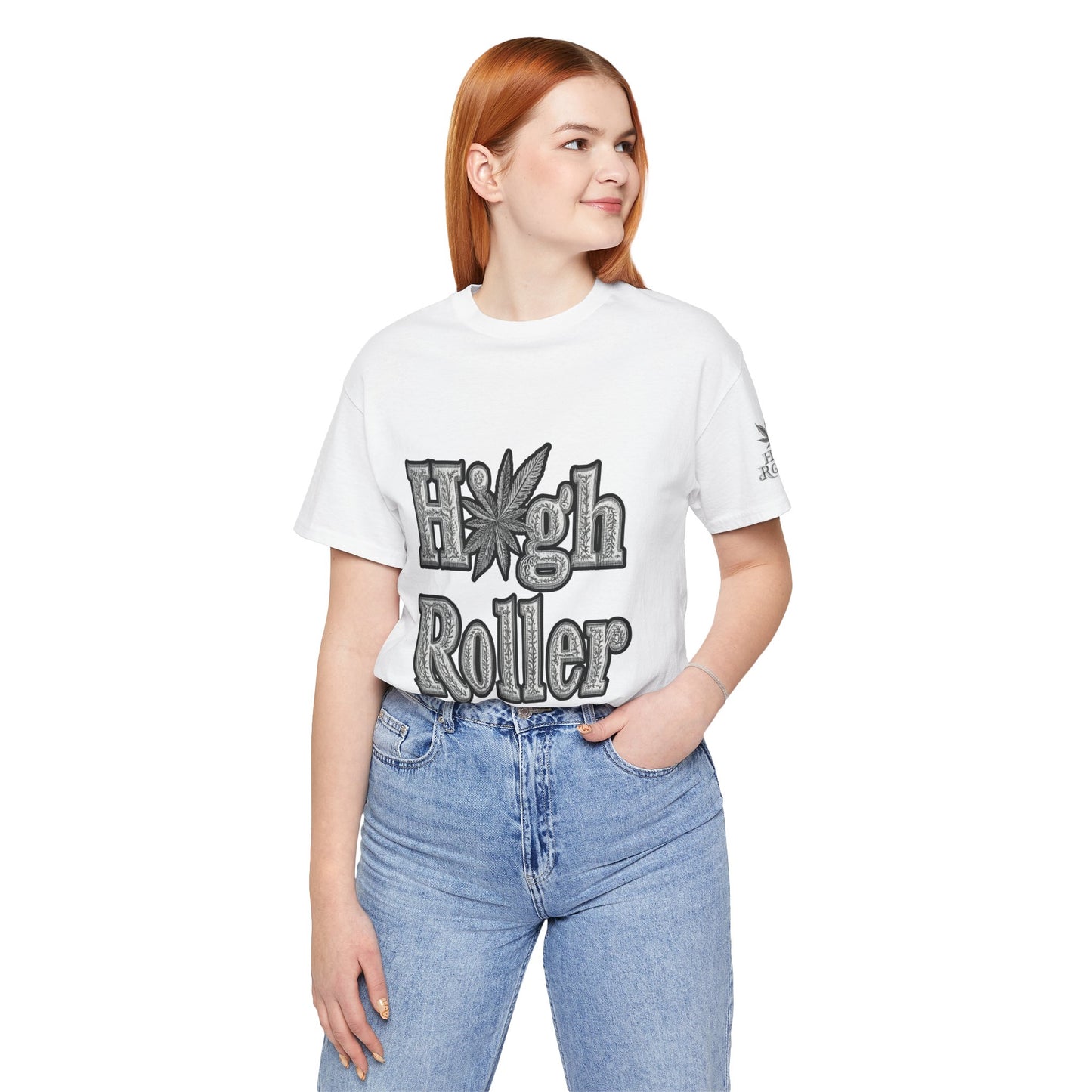 High Roller Classic Tee - Premium Airlume Cotton Cannabis Culture Ornate Typography Art