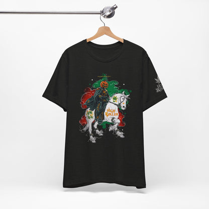 Headless Horseman HIGH ROLLER Halloween Cannabis T-Shirt - Premium Pumpkin Rider Skeletal Steed 420 Apparel