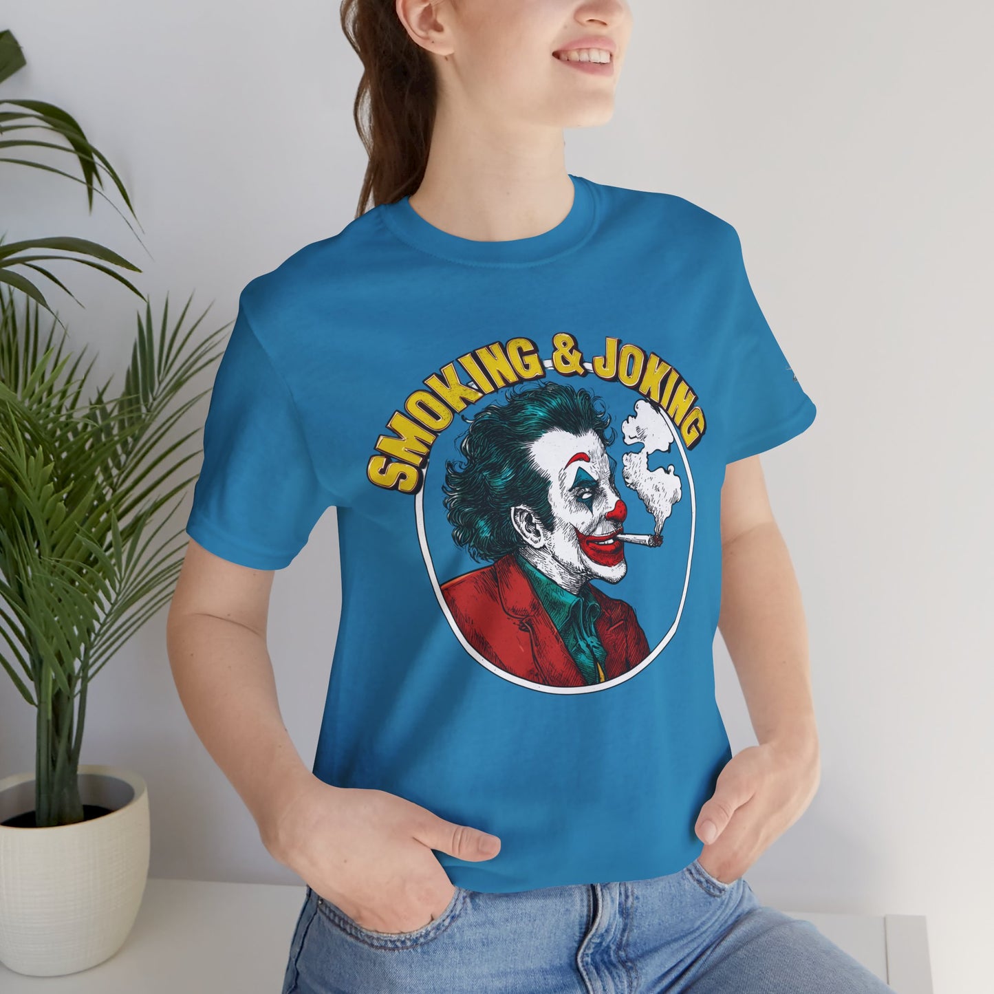 Smoking & Joking T-Shirt - Premium Airlume Cotton Cannabis Villain Pop Art Tee