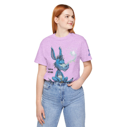 Blue Donkey Tee - Premium Airlume Cotton Cannabis Culture Humor Cartoon Art