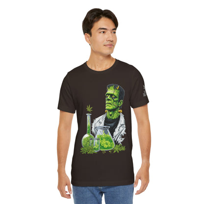 Frankenstein's Laboratory HIGH ROLLER Halloween Cannabis T-Shirt - Premium Monster Scientist 420 Experiment Apparel