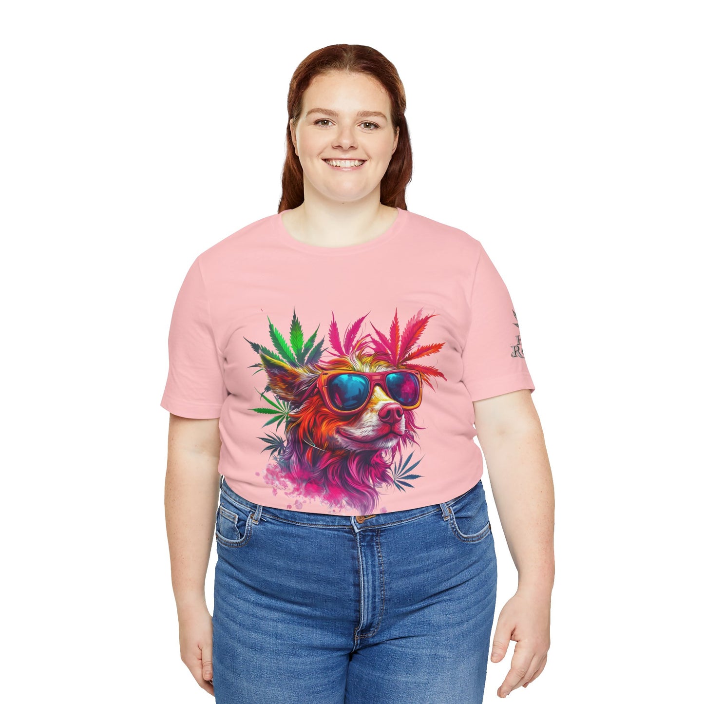 Spectrum Pup Tee - Premium Airlume Cotton Cannabis Culture Psychedelic Dog Art