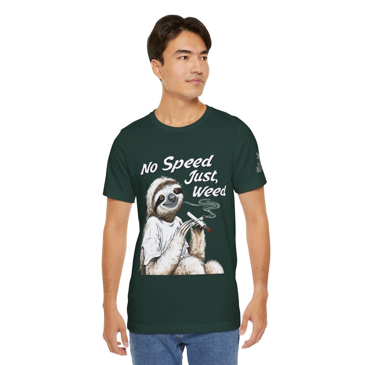 Slow Motion Tee - Premium Airlume Cotton Cannabis Culture Sloth Humor Art