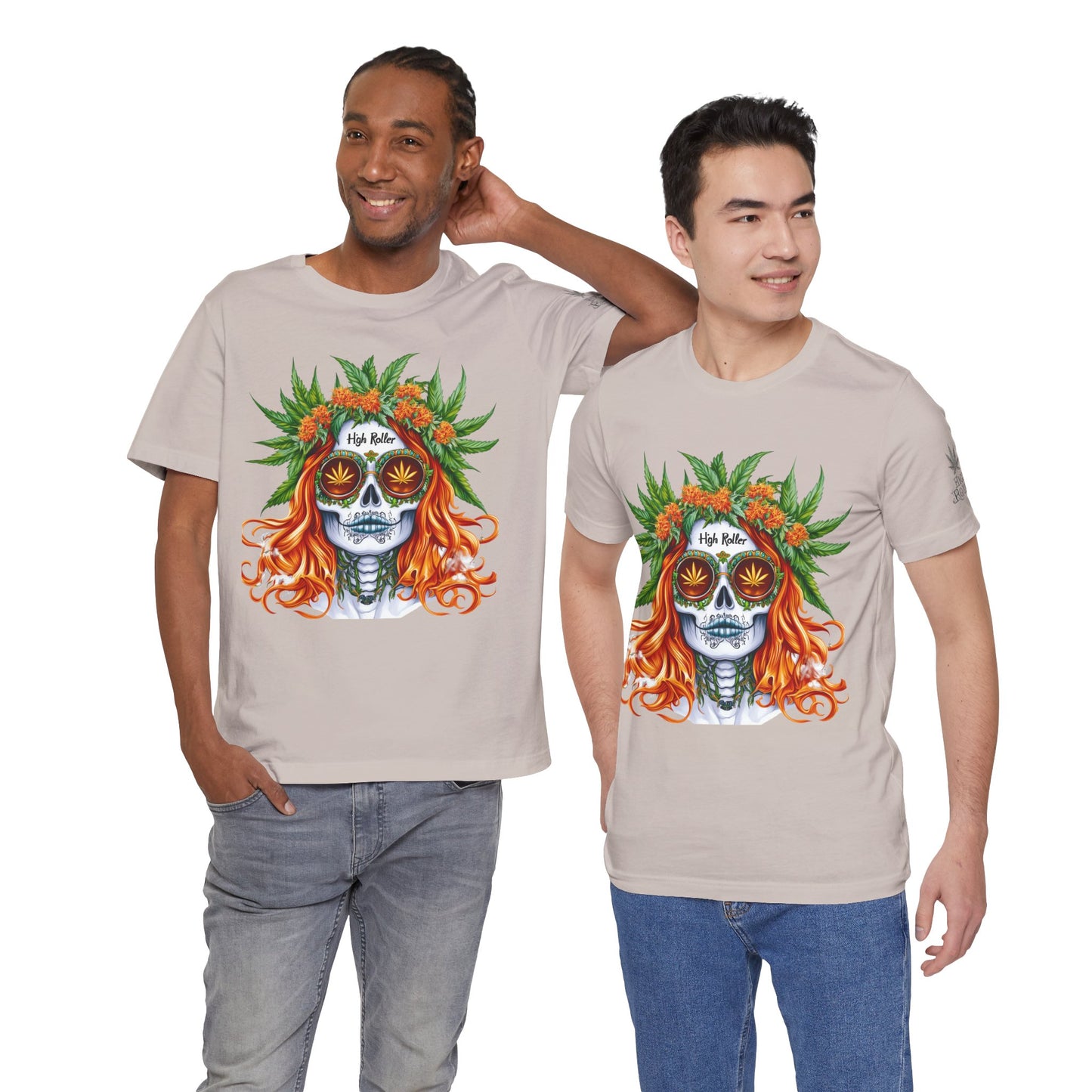 Sugar Skull Cannabis Tee - Day of Dead Art Design | High Roller