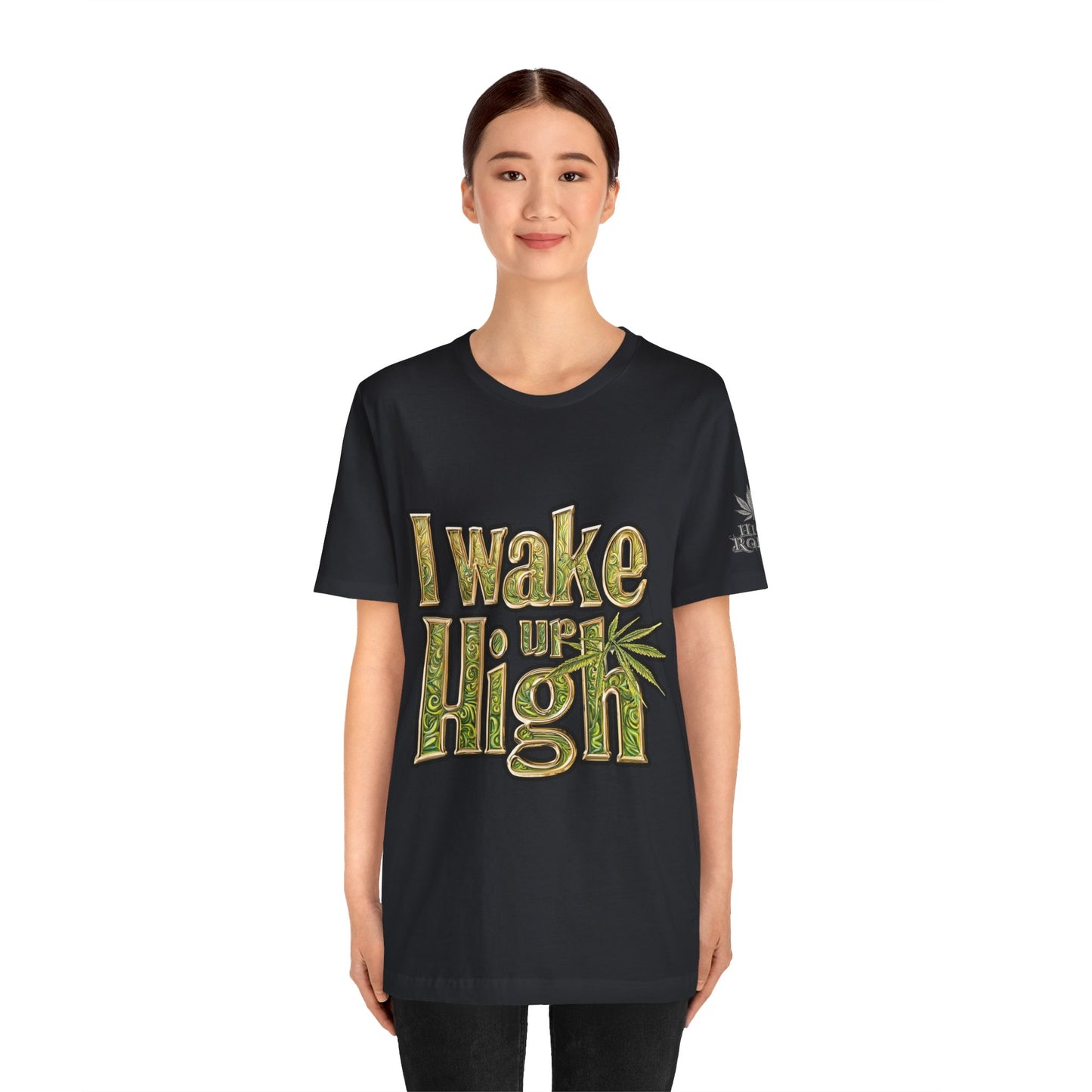 Wake Up High T-Shirt - Premium Airlume Cotton Cannabis Morning Mantra Tee
