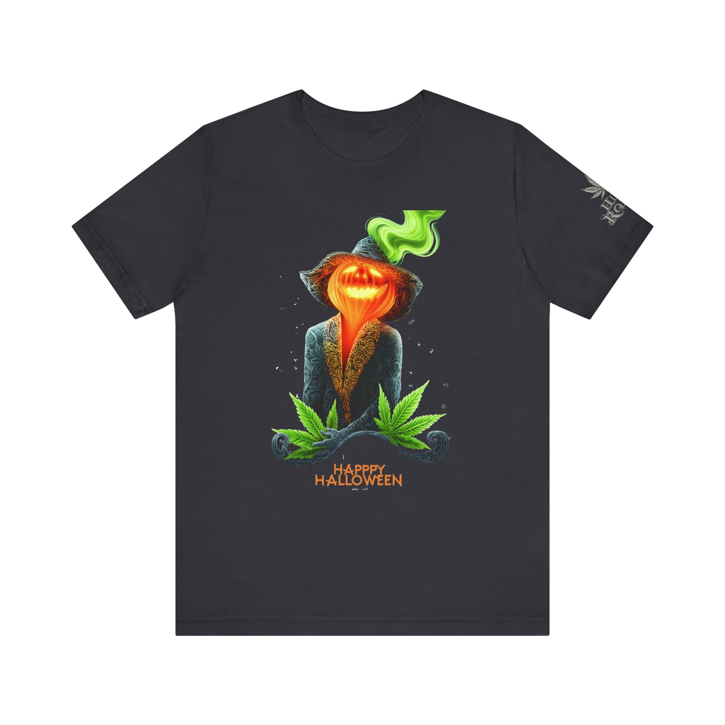 Victorian Pumpkin Gentleman HIGH ROLLER Halloween Cannabis T-Shirt - Premium Jack-o'-Lantern Aristocrat Meditation 420 Apparel