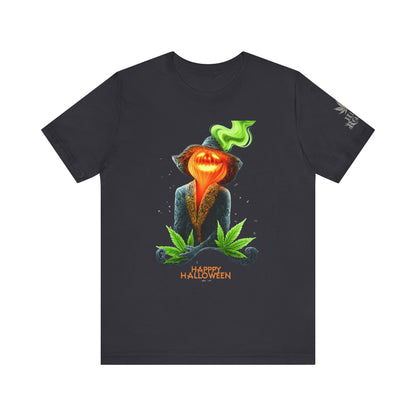 Victorian Pumpkin Gentleman HIGH ROLLER Halloween Cannabis T-Shirt - Premium Jack-o'-Lantern Aristocrat Meditation 420 Apparel