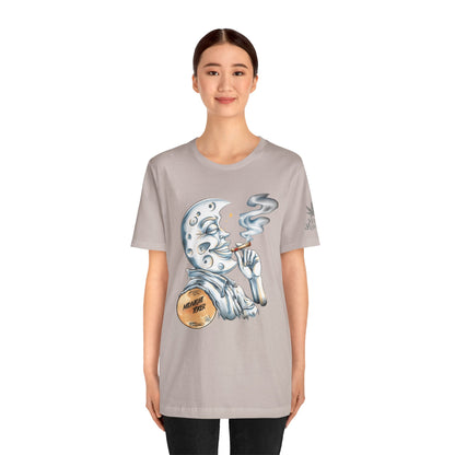 Midnight Toker Moon Tee - Celestial Cannabis Art Design | High Roller