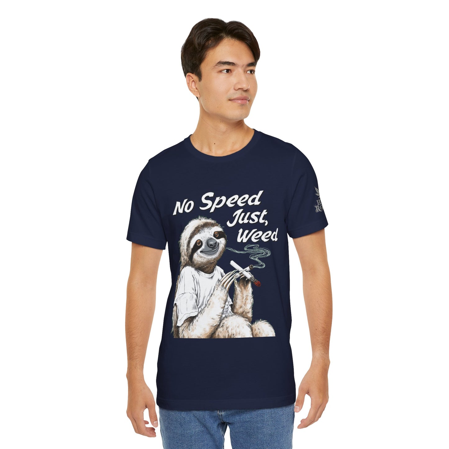 Slow Motion Tee - Premium Airlume Cotton Cannabis Culture Sloth Humor Art