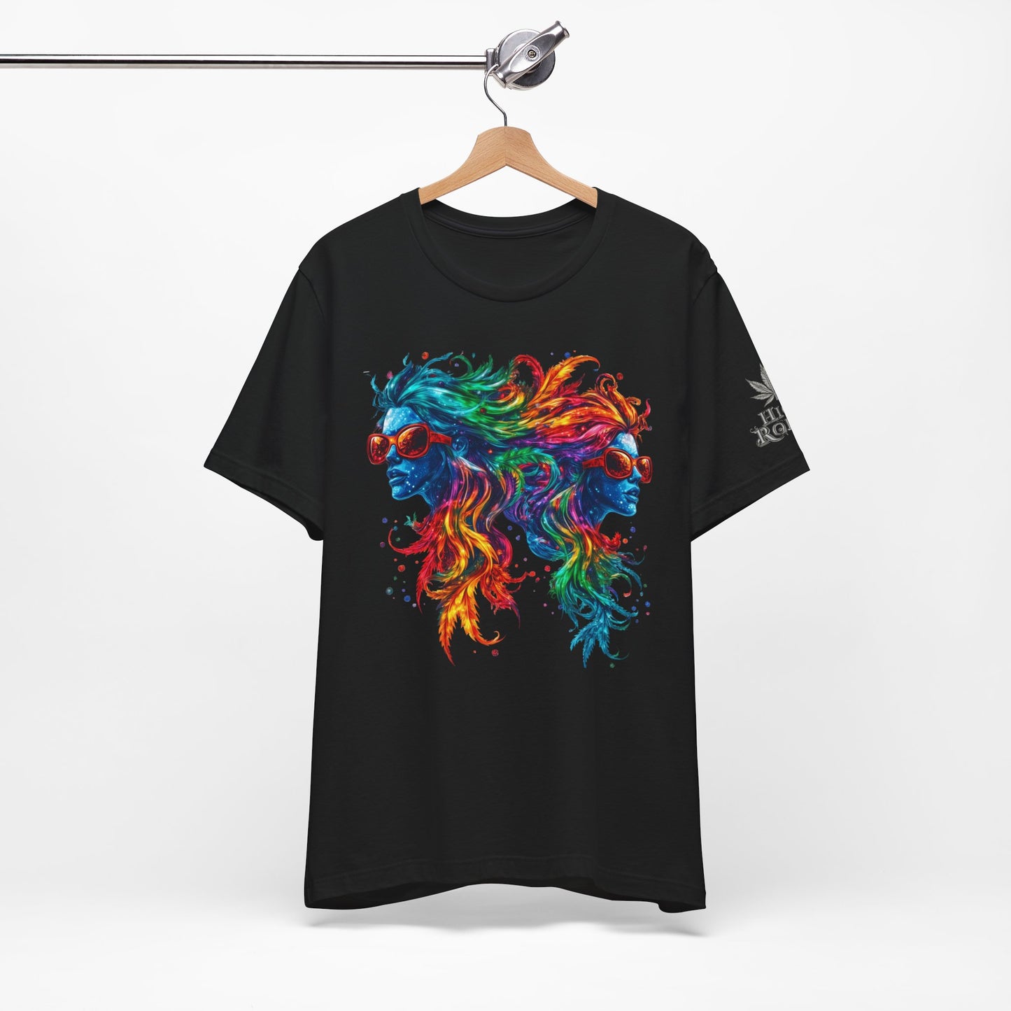 Spectrum Sisters T-Shirt - Premium Airlume Cotton Cannabis Rainbow Psychedelic Art Tee