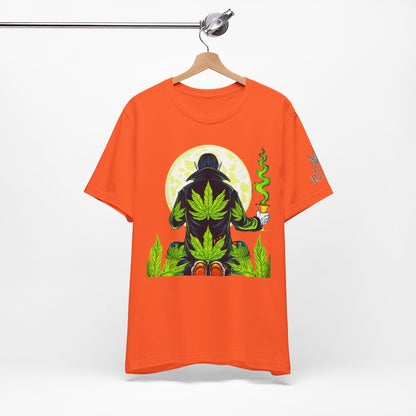 Luxury Gothic Cannabis Vampire T-Shirt - Premium Dark HIGH ROLLER Streetwear - Elevated Nocturnal 420 Fashion