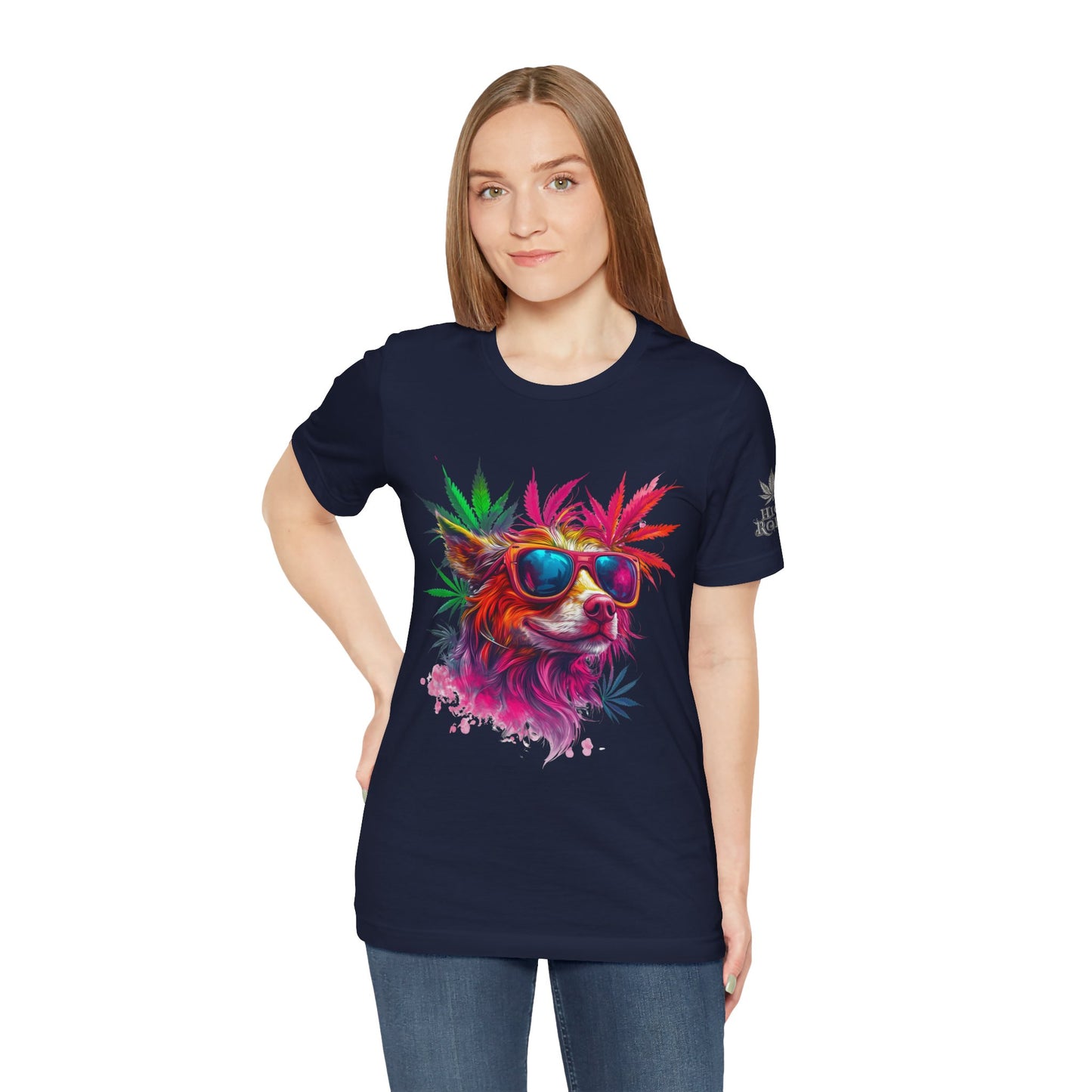 Spectrum Pup Tee - Premium Airlume Cotton Cannabis Culture Psychedelic Dog Art