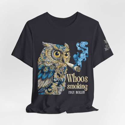 Baroque Owl Tee - Premium Airlume Cotton Cannabis Culture Ornate Bird Art