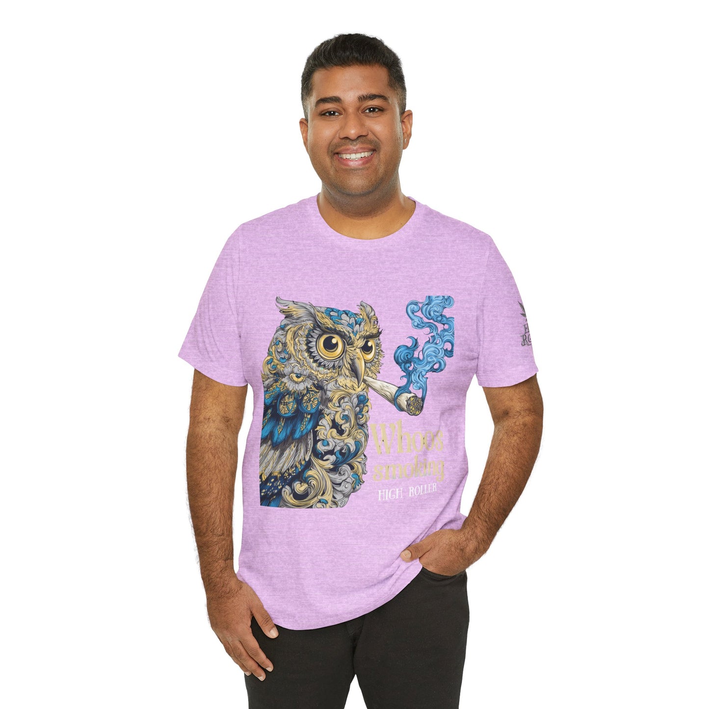 Baroque Owl Tee - Premium Airlume Cotton Cannabis Culture Ornate Bird Art