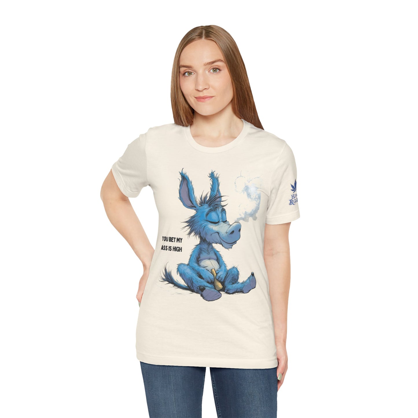 Blue Donkey Tee - Premium Airlume Cotton Cannabis Culture Humor Cartoon Art