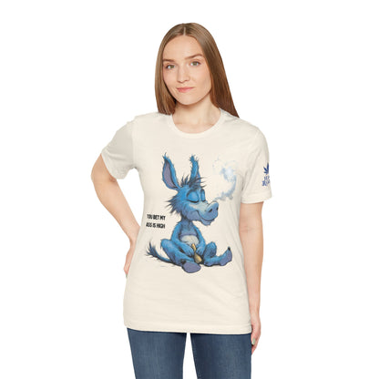 Blue Donkey Tee - Premium Airlume Cotton Cannabis Culture Humor Cartoon Art