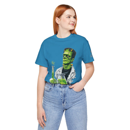 Frankenstein's Laboratory HIGH ROLLER Halloween Cannabis T-Shirt - Premium Monster Scientist 420 Experiment Apparel