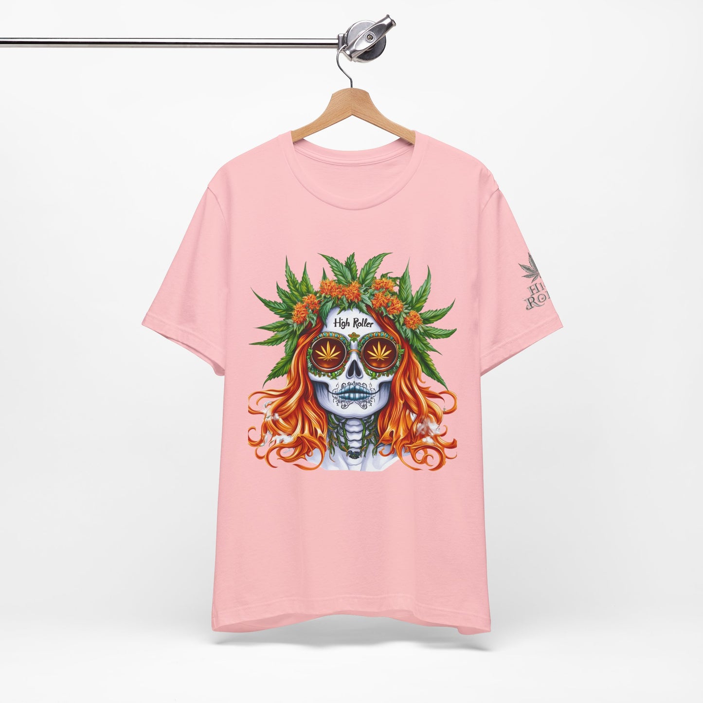 Sugar Skull Goddess Tee - Premium Airlume Cotton Cannabis Culture Day of Dead Art