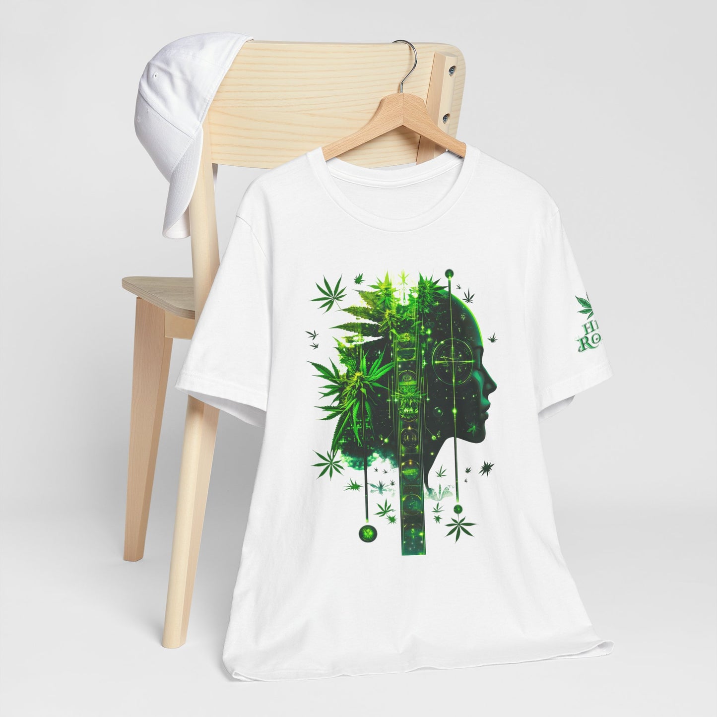 Digital Mind Tee - Premium Airlume Cotton Cannabis Culture Tech Art Matrix Design