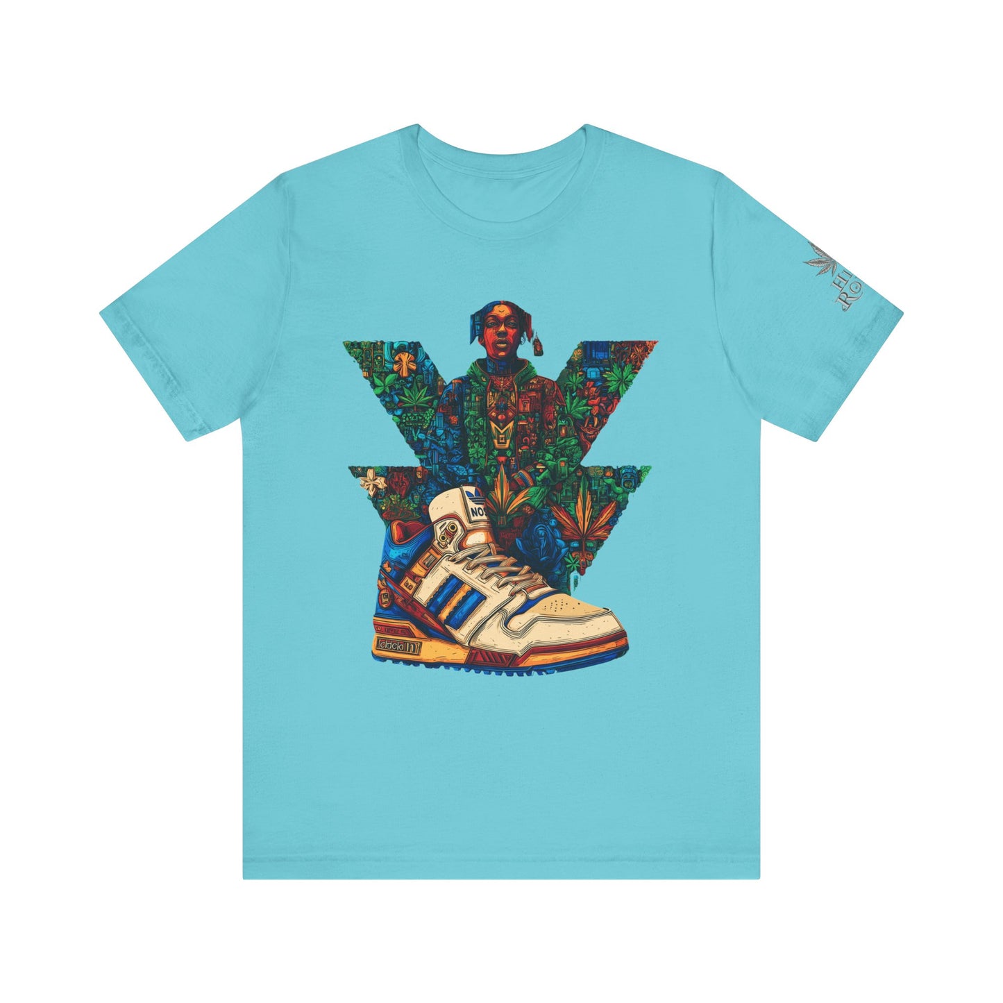 High Roller Trefoil Cannabis Sneaker T-Shirt - Premium 420 Hip-Hop Sneakerhead Street Culture Botanical Art Apparel