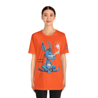 Blue Donkey Tee - Premium Airlume Cotton Cannabis Culture Humor Cartoon Art