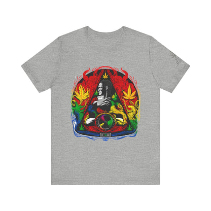 High Roller Sacred Buddha Cannabis T-Shirt - Premium 420 Spiritual Meditation Enlightenment Botanical Artistry Apparel
