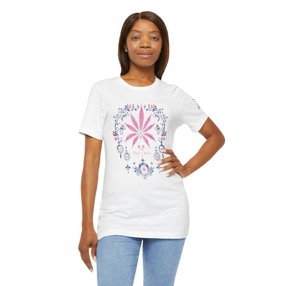 Bohemian Cannabis Mandala Tee - Floral Folk Art Design | High Roller