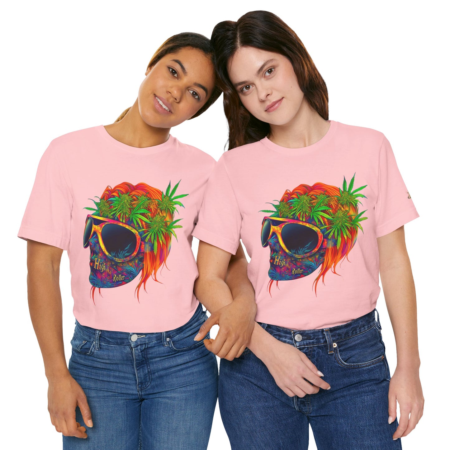 Tropical Cannabis Skull Tee - Paradise Vibes Art Design | High Roller