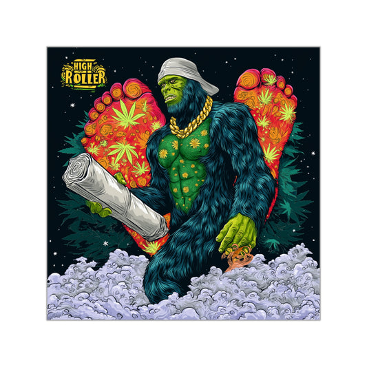 Psychedelic Sasquatch HIGH ROLLER - Legendary Cannabis Culture Sticker