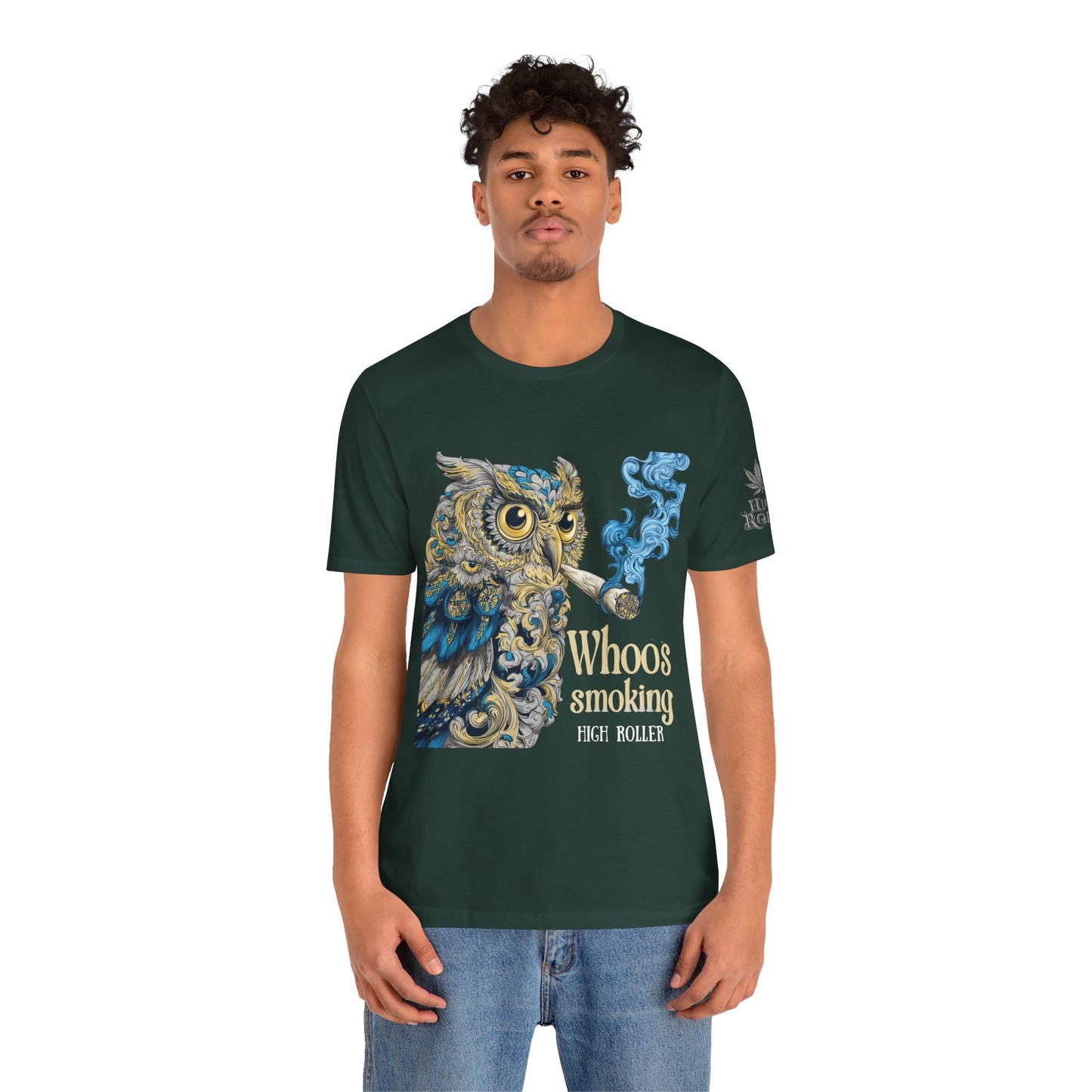 Baroque Owl Tee - Premium Airlume Cotton Cannabis Culture Ornate Bird Art