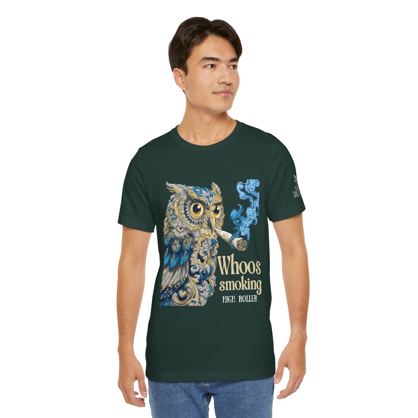 Baroque Owl Tee - Premium Airlume Cotton Cannabis Culture Ornate Bird Art