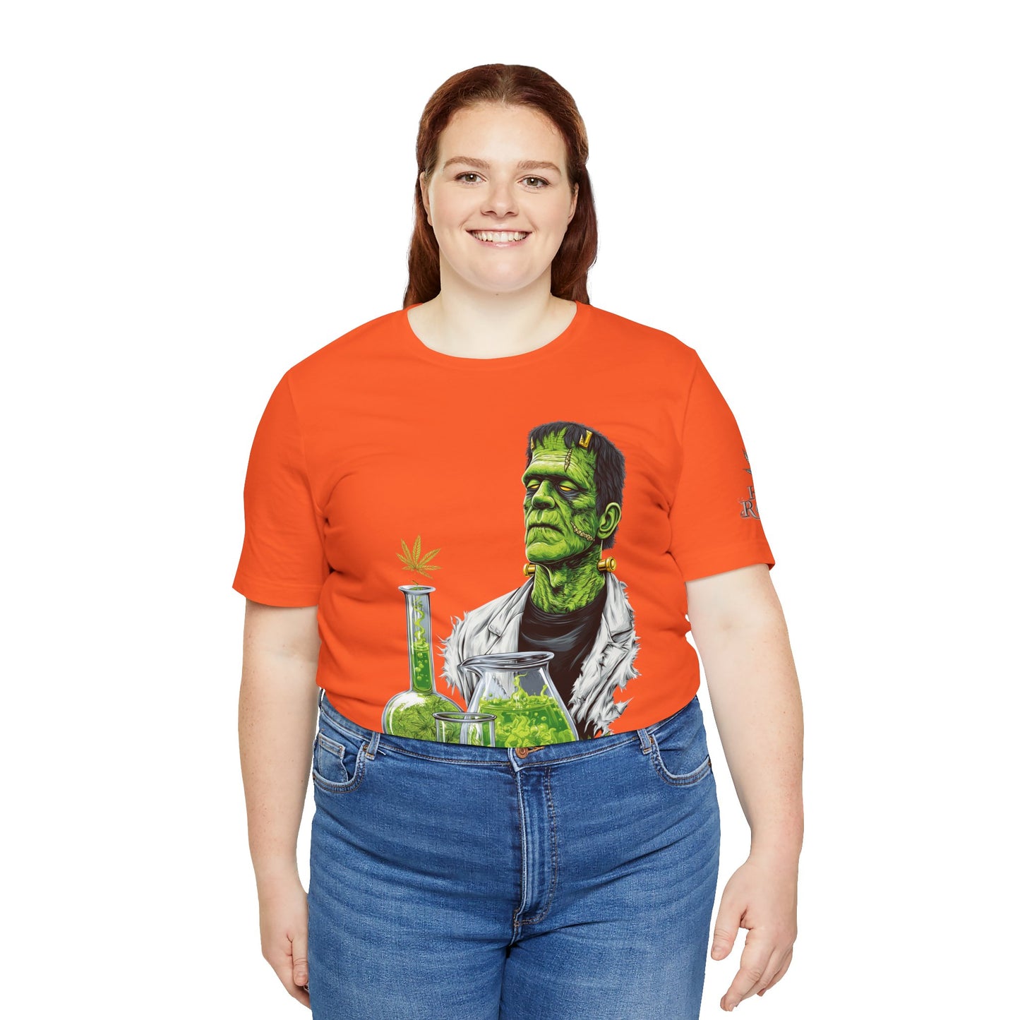 Frankenstein's Laboratory HIGH ROLLER Halloween Cannabis T-Shirt - Premium Monster Scientist 420 Experiment Apparel