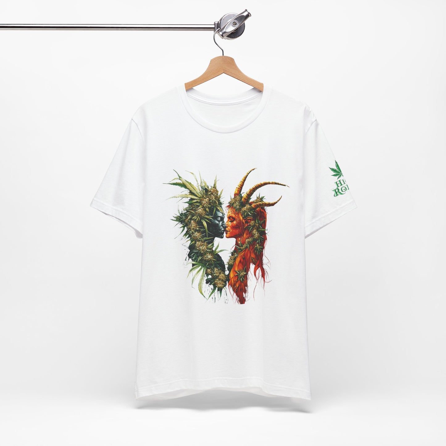 Cannabis Art Dual Face T-Shirt - Premium Unisex Cotton Tee