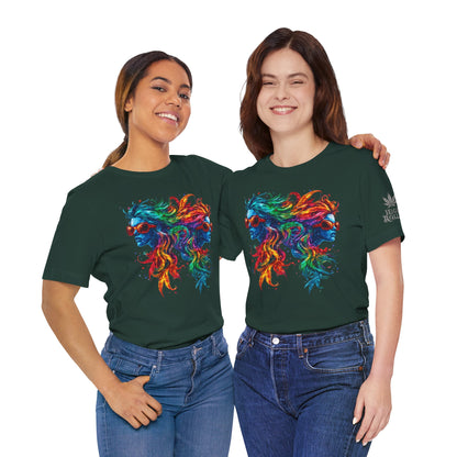 Spectrum Sisters T-Shirt - Premium Airlume Cotton Cannabis Rainbow Psychedelic Art Tee