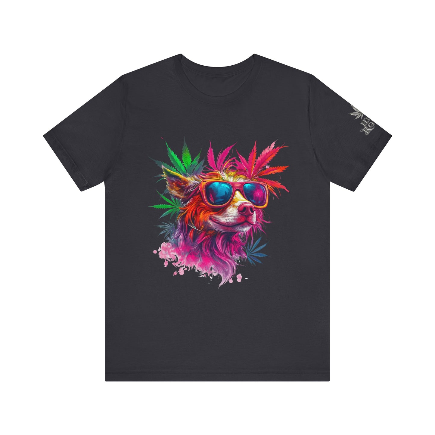 Spectrum Pup Tee - Premium Airlume Cotton Cannabis Culture Psychedelic Dog Art