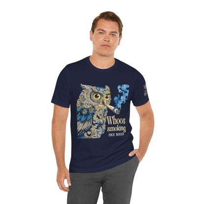 Baroque Owl Tee - Premium Airlume Cotton Cannabis Culture Ornate Bird Art