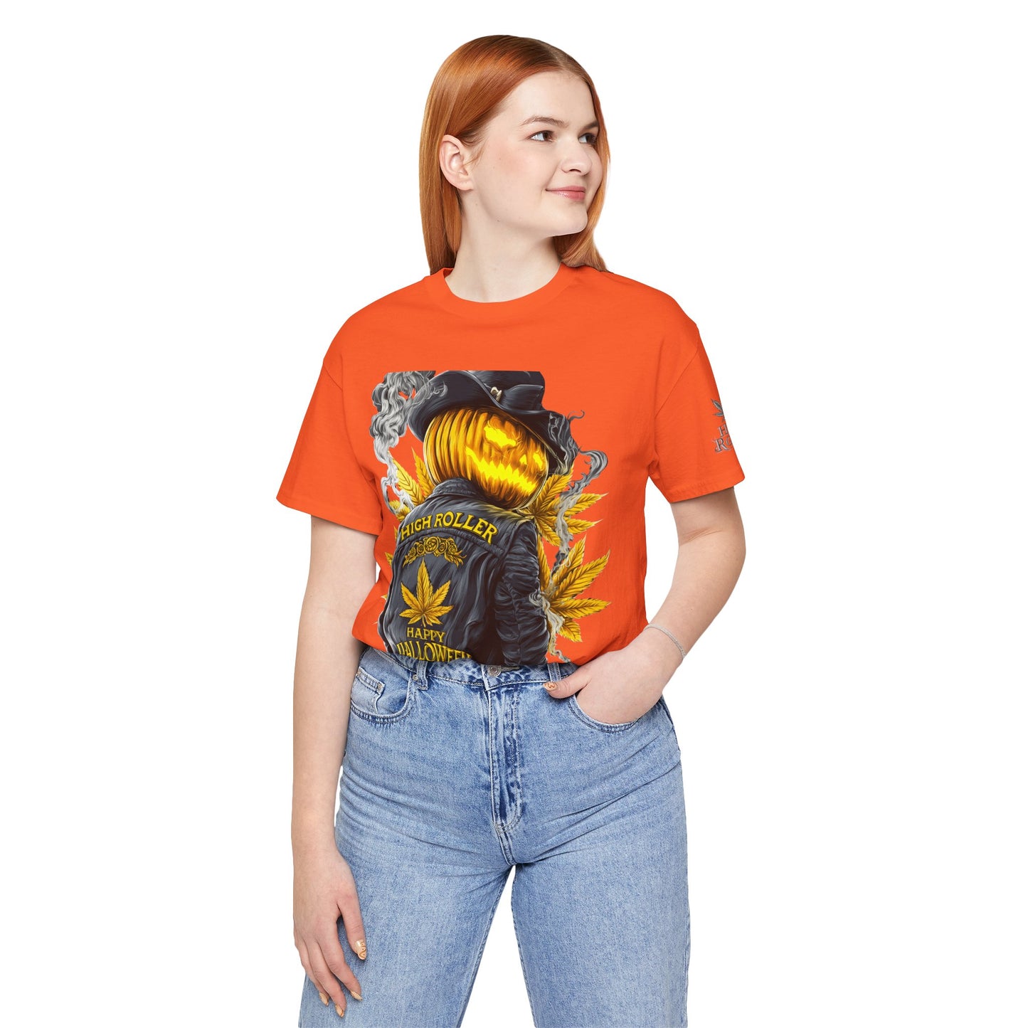 Halloween Witch Rider Cannabis T-Shirt - Premium Spooky 420 Biker Edition Apparel