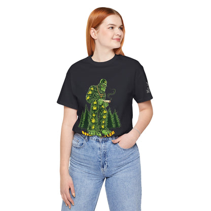 Cannabis Sasquatch Forest King T-Shirt - Premium Bigfoot 420 Lifestyle Apparel"