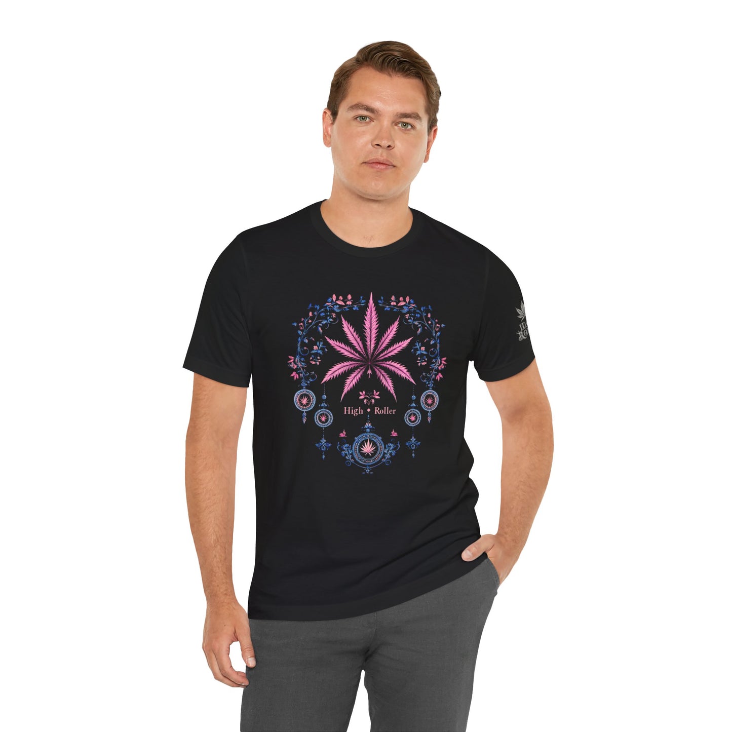 Bohemian Cannabis Mandala Tee - Floral Folk Art Design | High Roller