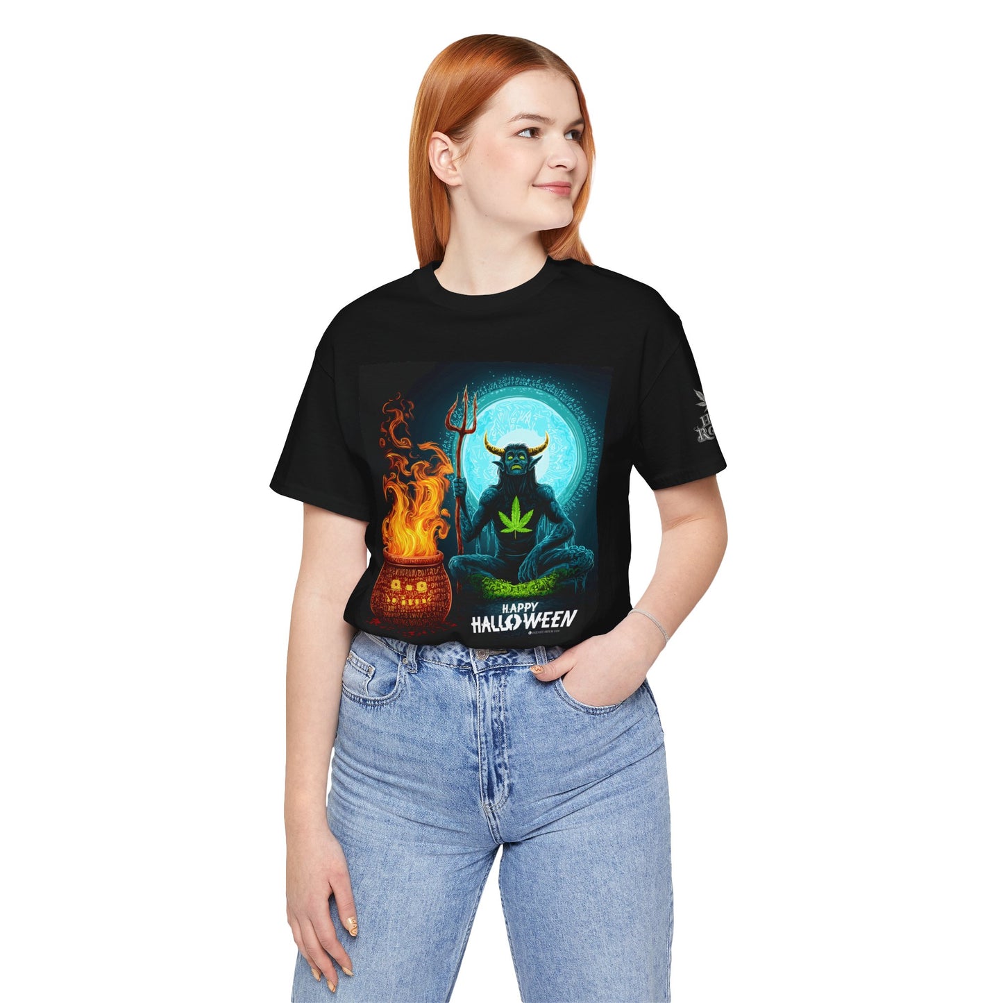 Demon Meditation HIGH ROLLER Halloween Cannabis T-Shirt - Premium Underworld Guardian Portal Master 420 Apparel