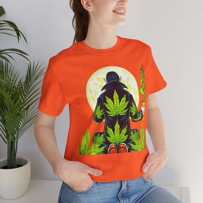 Luxury Gothic Cannabis Vampire T-Shirt - Premium Dark HIGH ROLLER Streetwear - Elevated Nocturnal 420 Fashion