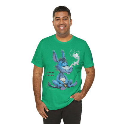 Blue Donkey Tee - Premium Airlume Cotton Cannabis Culture Humor Cartoon Art