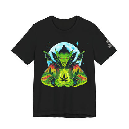 Mystic Dragon Guardian Cannabis Meditation T-Shirt - Premium Psychedelic 420 Apparel