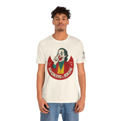 High Roller Villain T-Shirt - Premium Airlume Cotton Cannabis Joker Badge Art Tee