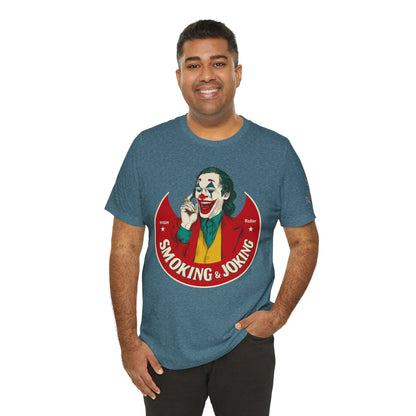 High Roller Villain T-Shirt - Premium Airlume Cotton Cannabis Joker Badge Art Tee