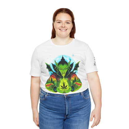Mystic Dragon Guardian Cannabis Meditation T-Shirt - Premium Psychedelic 420 Apparel